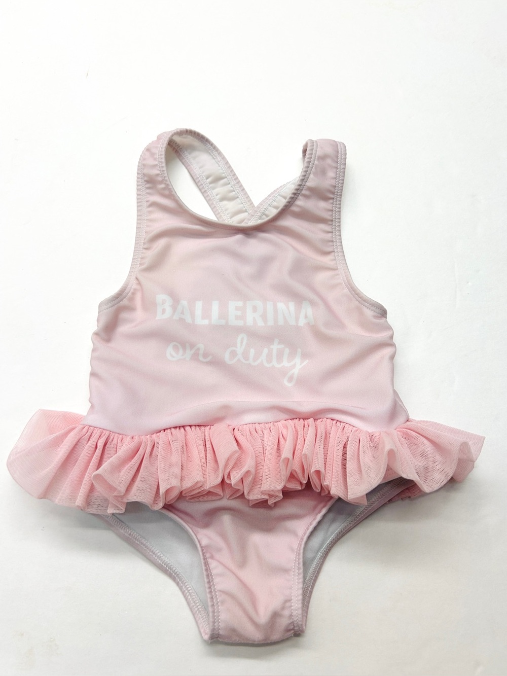 Sal & Pimenta Girls Pink 'Ballerina on Duty' Tutu One-Piece Swimsuit